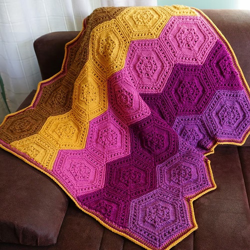 Knitted block Blanket Free Pattern 6