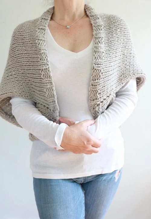 women ruffle Shrug Knitting Patterns 4
