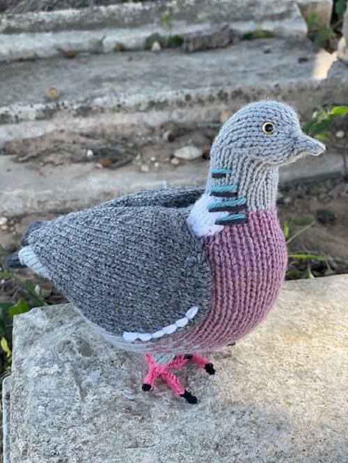 Knitted pigeon free pattern 1