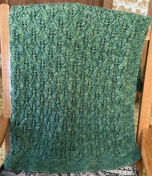 knitting Leafy Blanket Pattern 1