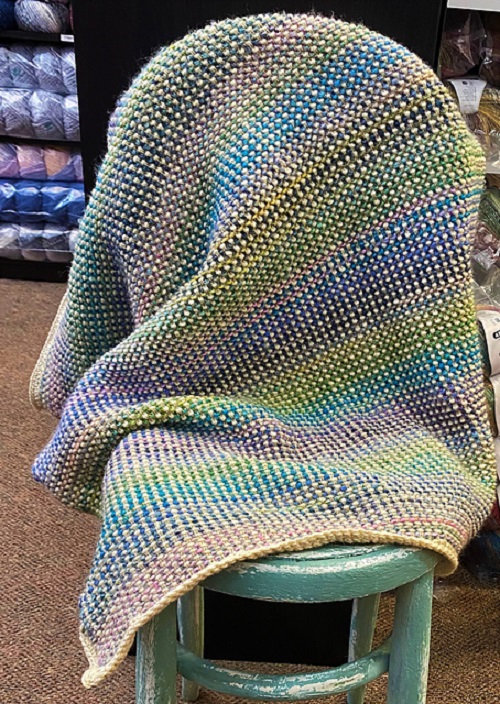 knitting moss stitch Baby Blanket Pattern