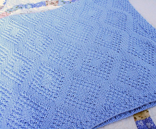 knitting moss stitch Baby Blanket Pattern 2