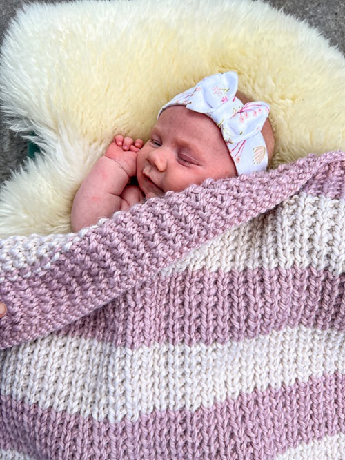 knitting puffy Baby Blanket Pattern