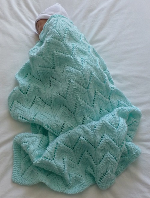 knitting puffy Baby Blanket Pattern 3