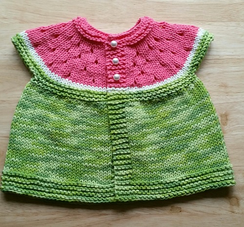 Knitting Watermelon Baby Cardigan Pattern 1