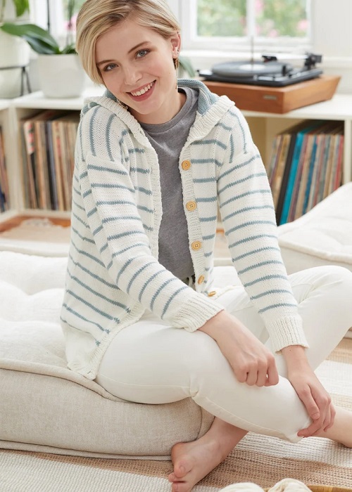 Hooded Cardigan Knitting Pattern 2