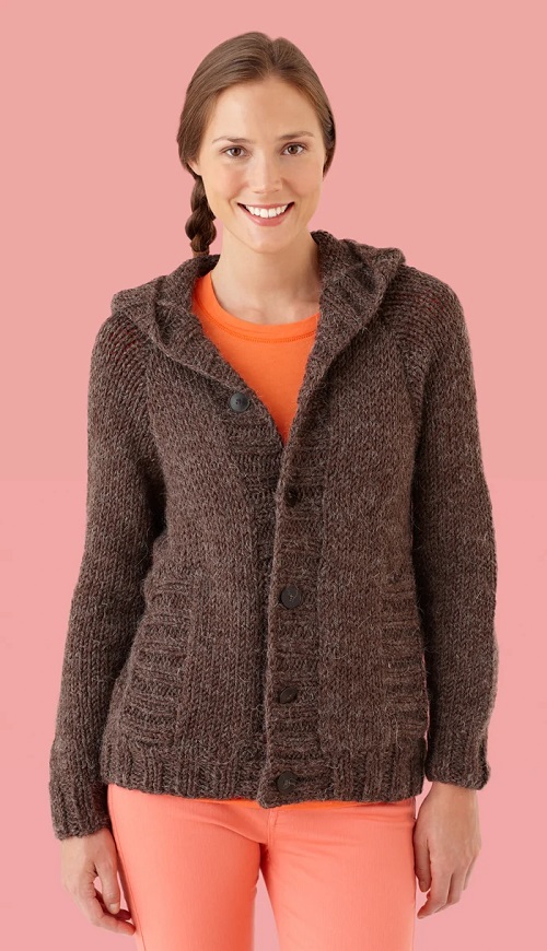 Hooded Cardigan Knitting Pattern 3