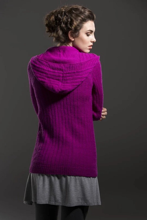 Hooded Cardigan Knitting Pattern 4