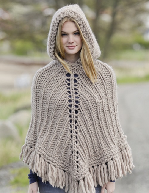 Knitting women Poncho Free Pattern 2