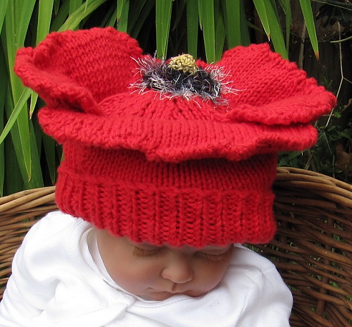 Knitted flower free Pattern 2