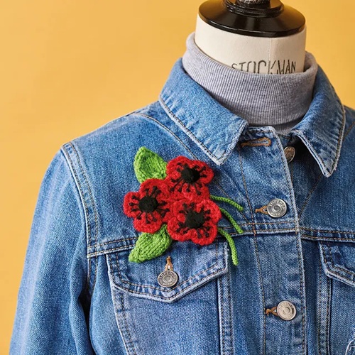 Knitted Poppy Wearable Pattern 4