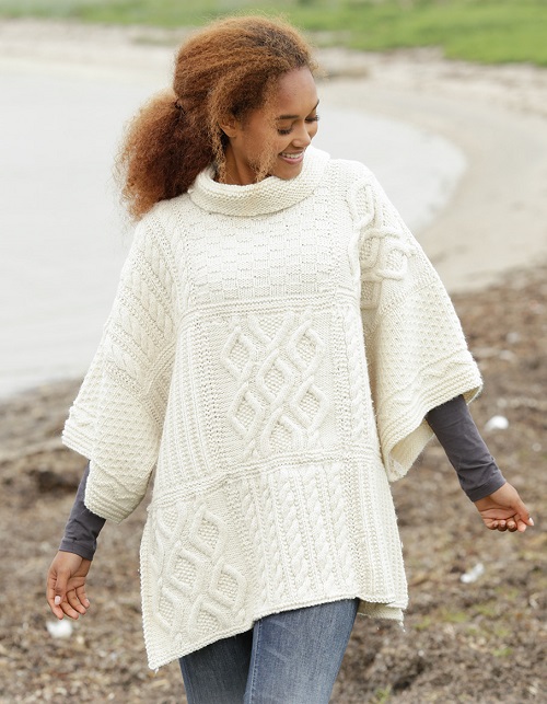 Sleeved Poncho Free Knitting Pattern 1