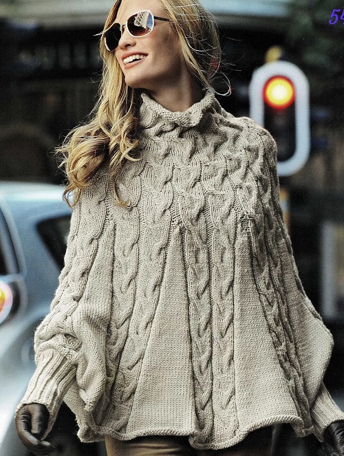 knitting Poncho Free Pattern 4
