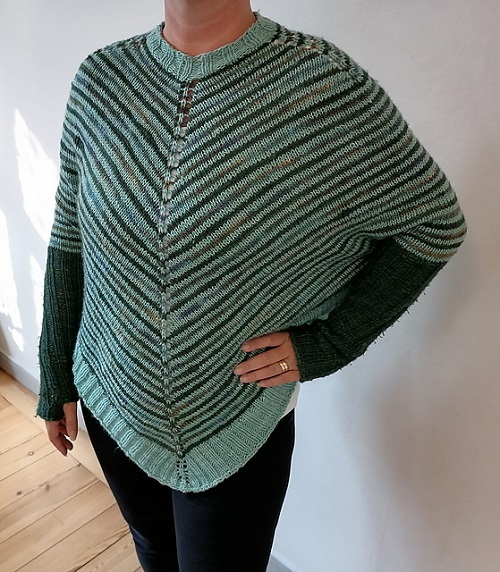 Sleeved Poncho Free Knitting Pattern 2