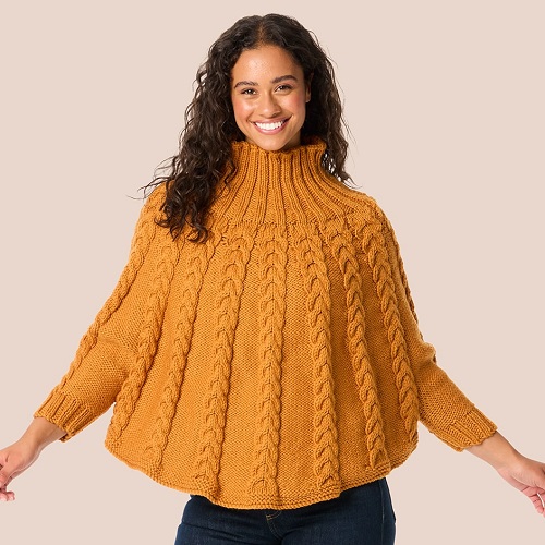 Sleeved Poncho Free Knitting Pattern 3