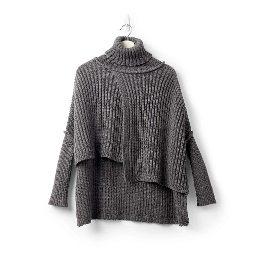 cabled Poncho Free Knitting Pattern 2