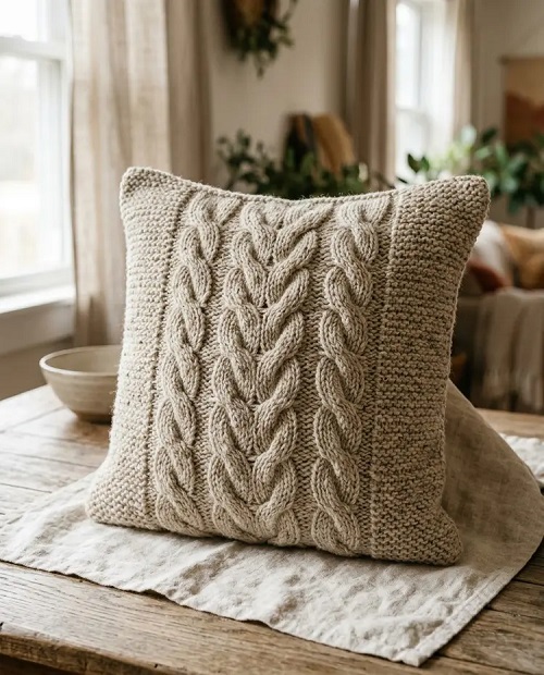 knitting knot Pillow pattern